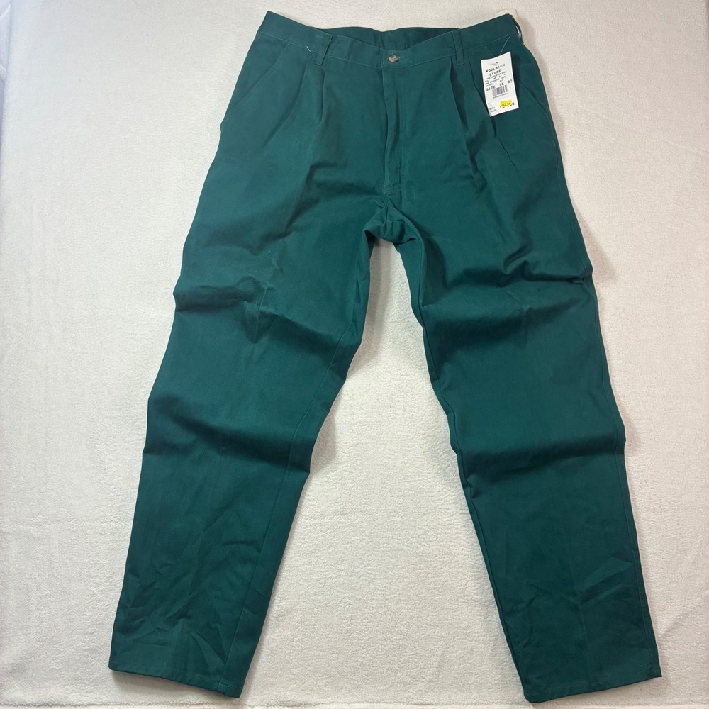 Vintage Woolrich Stockton Chino Pants Mens 36x32 Green Pleated